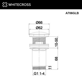 Донный клапан WHITECROSS A706GLB золото брашированное